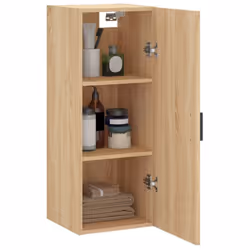 vidaXL Wall Mounted Cabinet Storage Cabinet Side Cabinet Black Engineered Wood - sonoma oak - Additional view 4