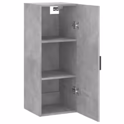 vidaXL Wall Mounted Cabinet Storage Cabinet Side Cabinet Black Engineered Wood - concrete grey - Additional view 5