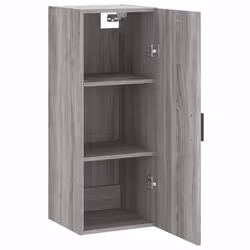 vidaXL Wall Mounted Cabinet Storage Cabinet Side Cabinet Black Engineered Wood - grey sonoma - Additional view 5
