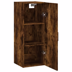 vidaXL Wall Mounted Cabinet Bathroom Cabinet Storage Cabinet Cupboard White - smoked oak - Additional view 5