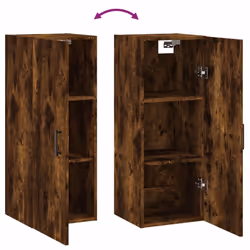 vidaXL Wall Mounted Cabinet Bathroom Cabinet Storage Cabinet Cupboard White - smoked oak - Additional view 9