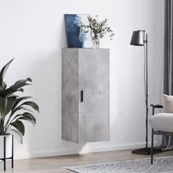 vidaXL Wall Mounted Cabinet Storage Cabinet Side Cabinet White Engineered Wood - concrete grey