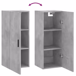 vidaXL Wall Mounted Cabinet Storage Cabinet Side Cabinet White Engineered Wood - concrete grey - Additional view 9