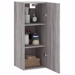 vidaXL Wall Mounted Cabinet Storage Cabinet Side Cabinet White Engineered Wood - grey sonoma - Additional view 4