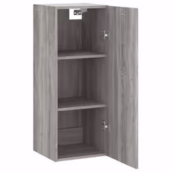 vidaXL Wall Mounted Cabinet Storage Cabinet Side Cabinet White Engineered Wood - grey sonoma - Additional view 5