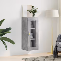 vidaXL Wall Mounted Cabinet Bathroom Cabinet Storage Cabinet Cupboard White - concrete grey