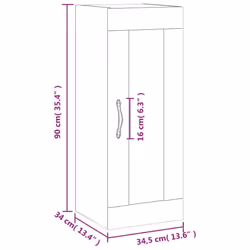 vidaXL Wall Mounted Cabinet Bathroom Cabinet Storage Cabinet Cupboard White - concrete grey