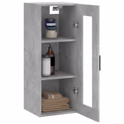 vidaXL Wall Mounted Cabinet Bathroom Cabinet Storage Cabinet Cupboard White - concrete grey - Additional view 4