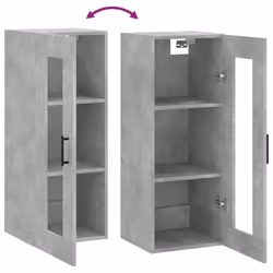 vidaXL Wall Mounted Cabinet Bathroom Cabinet Storage Cabinet Cupboard White - concrete grey - Additional view 9