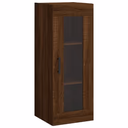 vidaXL Wall Mounted Cabinet Bathroom Cabinet Storage Cabinet Cupboard White - brown oak