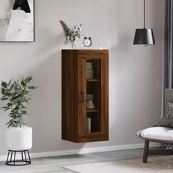 vidaXL Wall Mounted Cabinet Bathroom Cabinet Storage Cabinet Cupboard White - brown oak