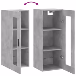 vidaXL Wall Mounted Cabinet Bathroom Cabinet Storage Cabinet Cupboard White - concrete grey - Additional view 9