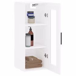 vidaXL Wall Mounted Cabinet Bathroom Cabinet Storage Cabinet Cupboard White - white - Additional view 4
