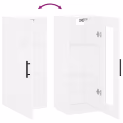 vidaXL Wall Mounted Cabinet Bathroom Cabinet Storage Cabinet Cupboard White - white - Additional view 9