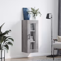vidaXL Wall Mounted Cabinet Bathroom Cabinet Storage Cabinet Cupboard White - grey sonoma
