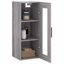 vidaXL Wall Mounted Cabinet Bathroom Cabinet Storage Cabinet Cupboard White - grey sonoma - Additional view 4