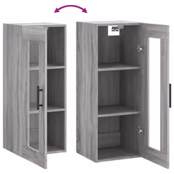 vidaXL Wall Mounted Cabinet Bathroom Cabinet Storage Cabinet Cupboard White - grey sonoma - Additional view 9