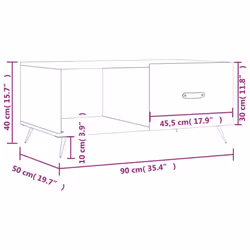 vidaXL Coffee Table Tea Side Table Sofa Couch Accent End Table Engineered Wood - concrete grey
