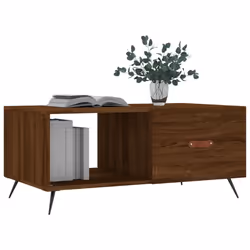 vidaXL Coffee Table Tea Side Table Sofa Couch Accent End Table Engineered Wood - brown oak