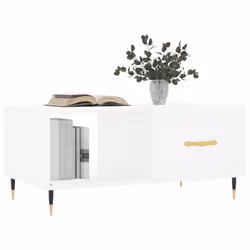 vidaXL Coffee Table Side Table Sofa End Table Concrete Grey Engineered Wood - white