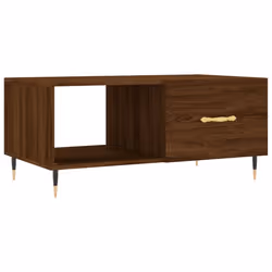 vidaXL Coffee Table Side Table Sofa End Table Concrete Grey Engineered Wood - brown oak