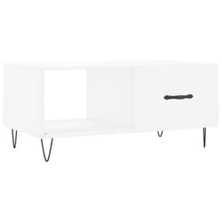 vidaXL Coffee Table Side Table Sofa End Table High Gloss White Engineered Wood - white