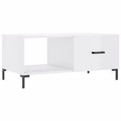 vidaXL Coffee Table Side Table Sofa End Table High Gloss White Engineered Wood - high gloss white