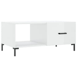 vidaXL Coffee Table Side Table Sofa End Table High Gloss White Engineered Wood - high gloss white