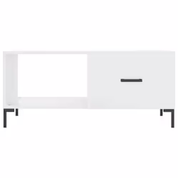 vidaXL Coffee Table Side Table Sofa End Table High Gloss White Engineered Wood - high gloss white - Additional view 4