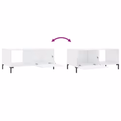 vidaXL Coffee Table Side Table Sofa End Table High Gloss White Engineered Wood - high gloss white - Additional view 8
