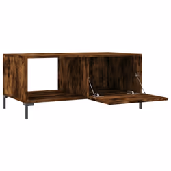 vidaXL Coffee Table Side Table Sofa End Table High Gloss White Engineered Wood - smoked oak - Additional view 5