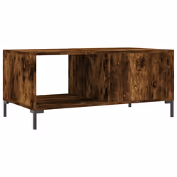 vidaXL Coffee Table Side Table Sofa End Table High Gloss White Engineered Wood - smoked oak - Additional view 7