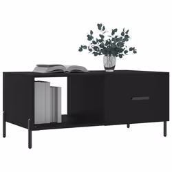 vidaXL Coffee Table Tea Side Table Sofa Couch Table Sonoma Oak Engineered Wood - black