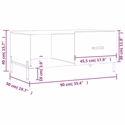 vidaXL Coffee Table Tea Side Table Sofa Couch Table Sonoma Oak Engineered Wood - high gloss white