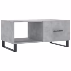 vidaXL Coffee Table Side Table Sofa End Table High Gloss White Engineered Wood - concrete grey