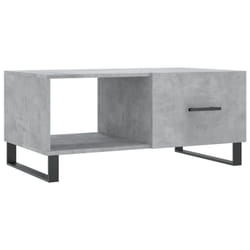 vidaXL Coffee Table Side Table Sofa End Table High Gloss White Engineered Wood - concrete grey