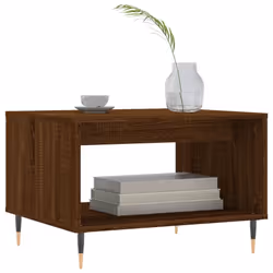 vidaXL Coffee Table Side Table Sofa Couch Table Grey Sonoma Engineered Wood - brown oak
