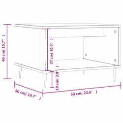 vidaXL Coffee Table Side Table Sofa Couch Table Grey Sonoma Engineered Wood - brown oak