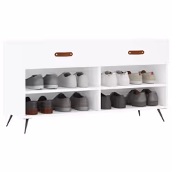 vidaXL Shoe Bench Shoe Shelf Hallway Shoe Storage Cabinet Engineered Wood - white