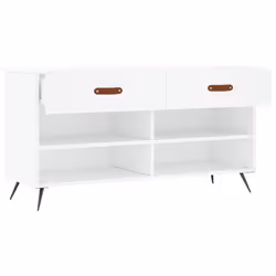 vidaXL Shoe Bench Shoe Shelf Hallway Shoe Storage Cabinet Engineered Wood - white - Additional view 4