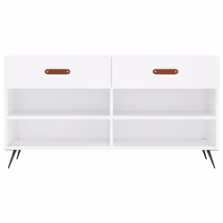 vidaXL Shoe Bench Shoe Shelf Hallway Shoe Storage Cabinet Engineered Wood - white - Additional view 5