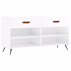 vidaXL Shoe Bench Shoe Shelf Hallway Shoe Storage Cabinet Engineered Wood - high gloss white