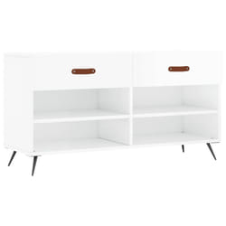 vidaXL Shoe Bench Shoe Shelf Hallway Shoe Storage Cabinet Engineered Wood - high gloss white