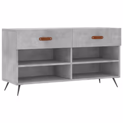 vidaXL Shoe Bench Shoe Shelf Hallway Shoe Storage Cabinet Engineered Wood - concrete grey