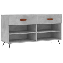 vidaXL Shoe Bench Shoe Shelf Hallway Shoe Storage Cabinet Engineered Wood - concrete grey