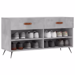 vidaXL Shoe Bench Shoe Shelf Hallway Shoe Storage Cabinet Engineered Wood - concrete grey