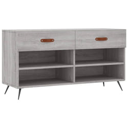 vidaXL Shoe Bench Shoe Shelf Hallway Shoe Storage Cabinet Engineered Wood - grey sonoma