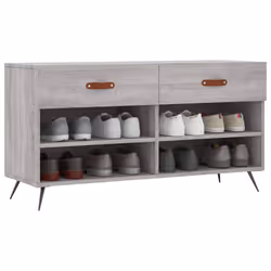 vidaXL Shoe Bench Shoe Shelf Hallway Shoe Storage Cabinet Engineered Wood - grey sonoma