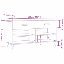 vidaXL Shoe Bench Shoe Shelf Hallway Shoe Storage Cabinet Engineered Wood - grey sonoma