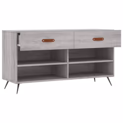 vidaXL Shoe Bench Shoe Shelf Hallway Shoe Storage Cabinet Engineered Wood - grey sonoma - Additional view 4